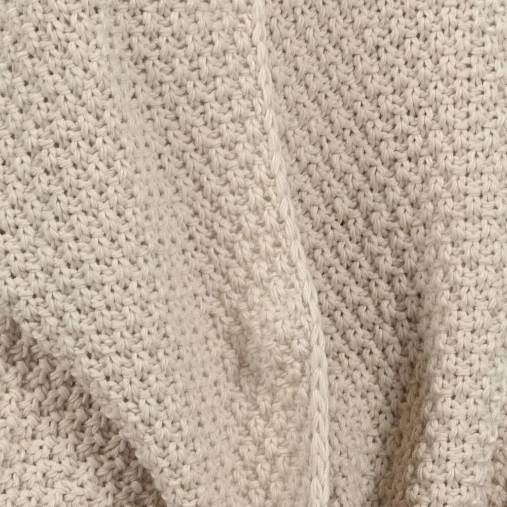 Oversized Recycled Knit Throw Blanket Off-White - Threshold: Midweight Machine